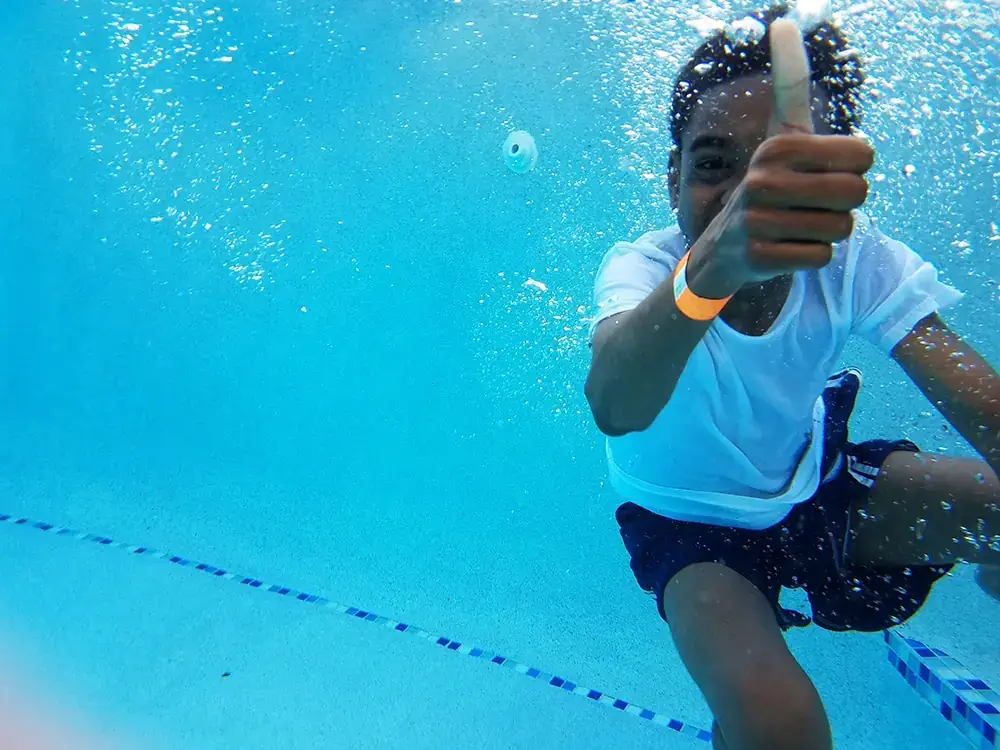 Swimming at the 3-star Vaucluse campsite