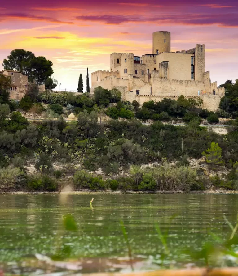 La Ville du Castellet et son château au soleil couchant